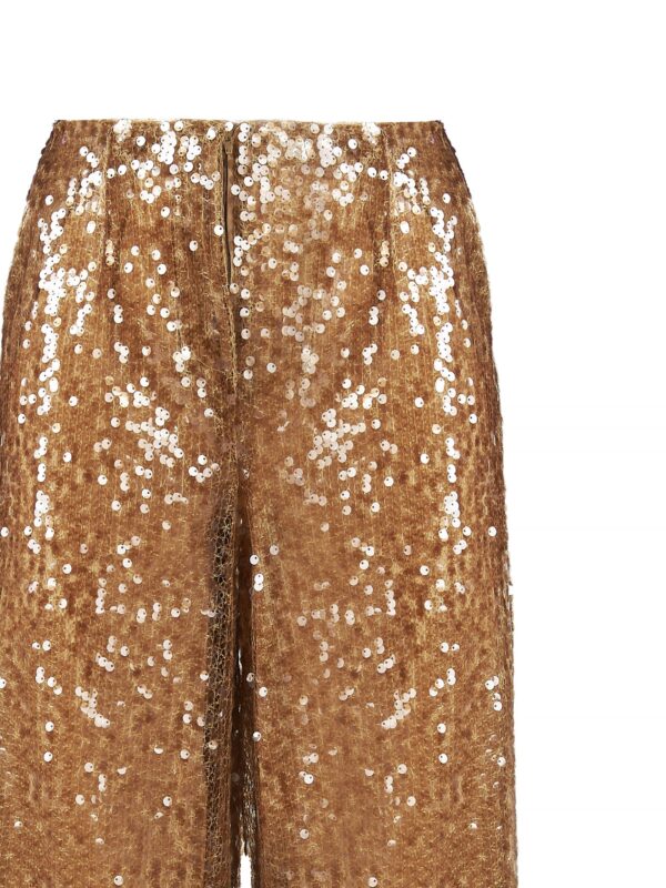 Pantalone Palazzo in Paillettes Bronzo